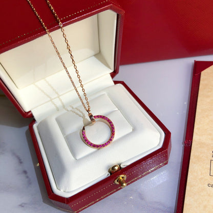 [Elite]JUSTE NECKLACE GOLD RED DIAMONDS
