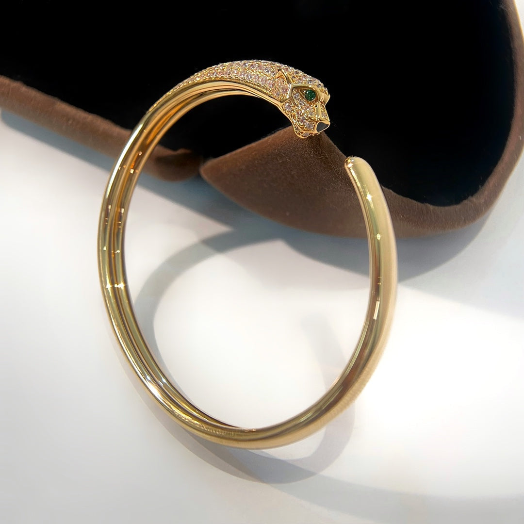 [Elite]PANTHERE GOLD DIAMOND OPEN BRACELET