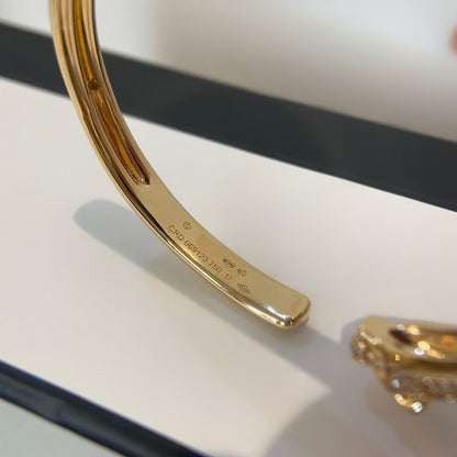 [Elite]PANTHERE GOLD DIAMOND OPEN BRACELET