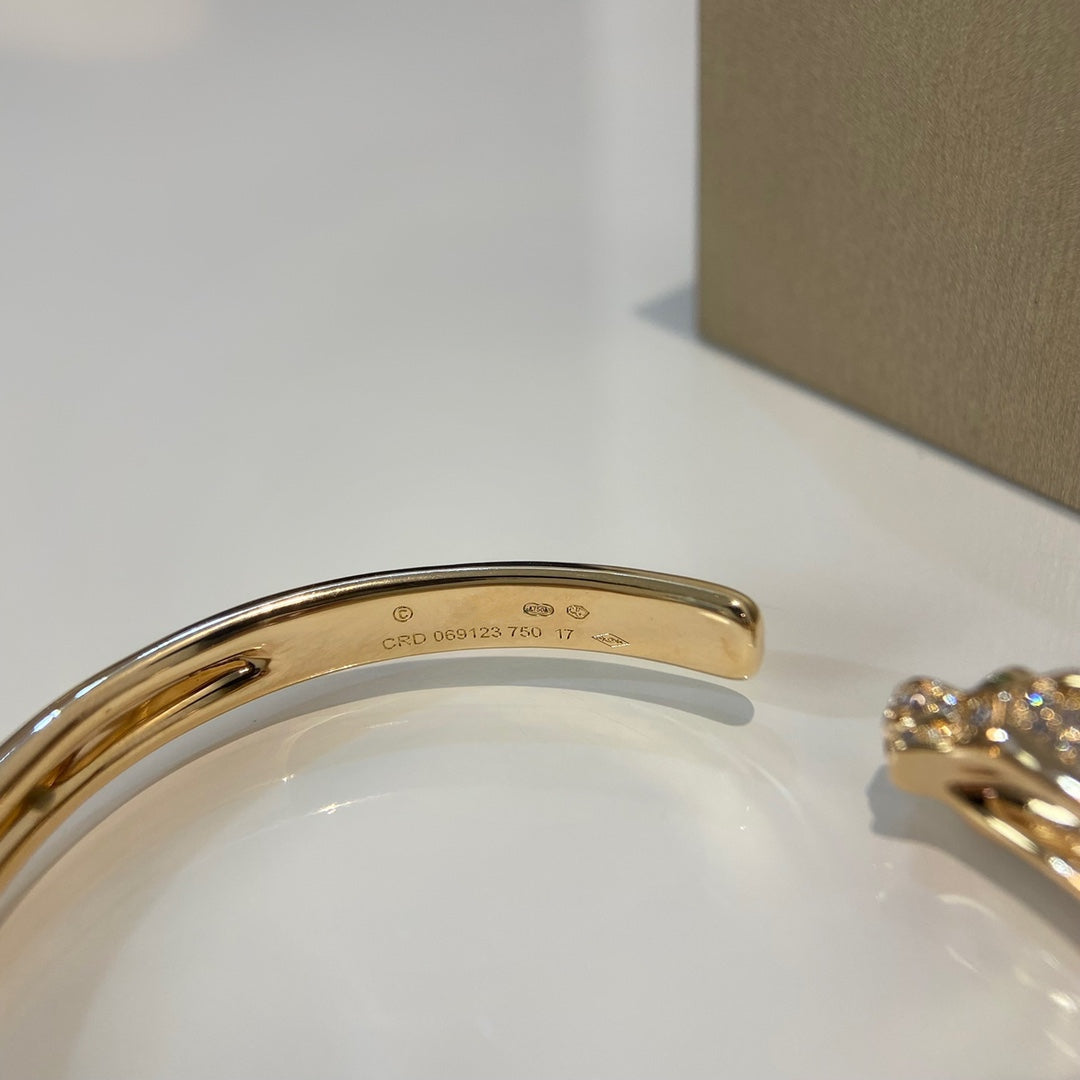 [Elite]PANTHERE GOLD DIAMOND OPEN BRACELET