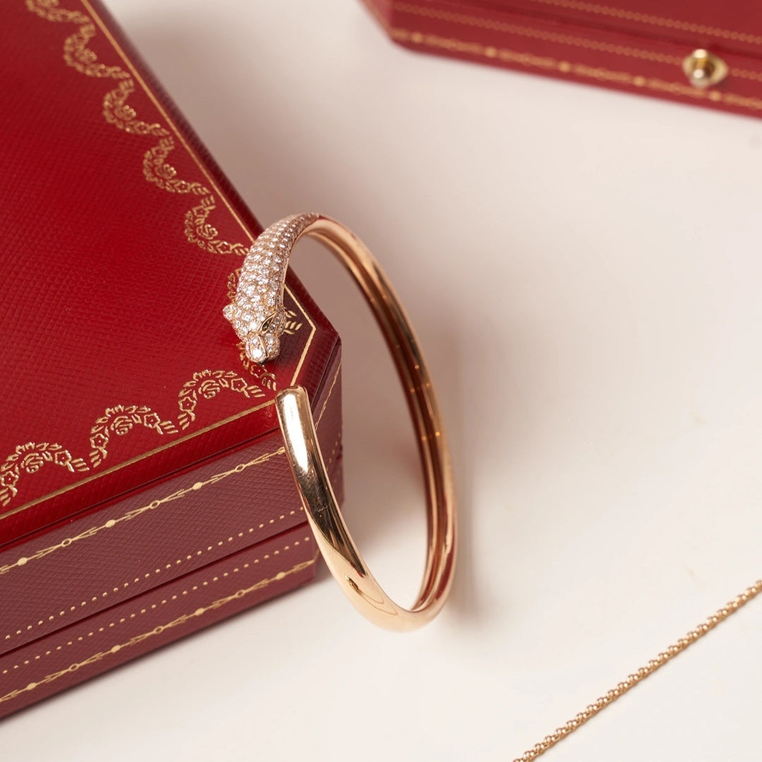 [Elite]PANTHERE ROSE GOLD DIAMOND OPEN BRACELET