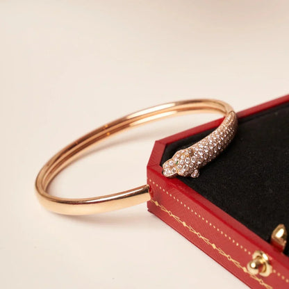 [Elite]PANTHERE HALF DIAMOND OPEN BRACELET