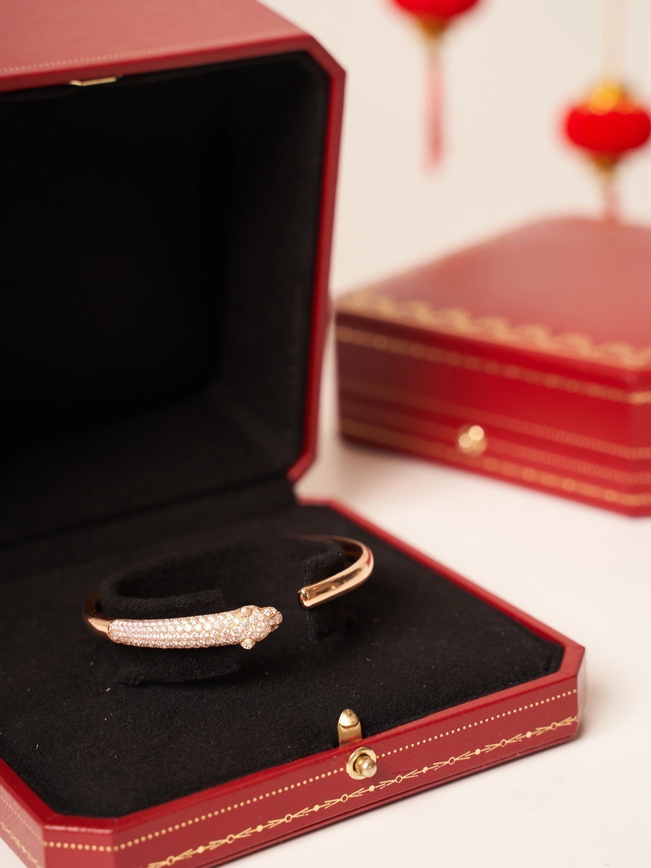 [Elite]PANTHERE ROSE GOLD DIAMOND OPEN BRACELET