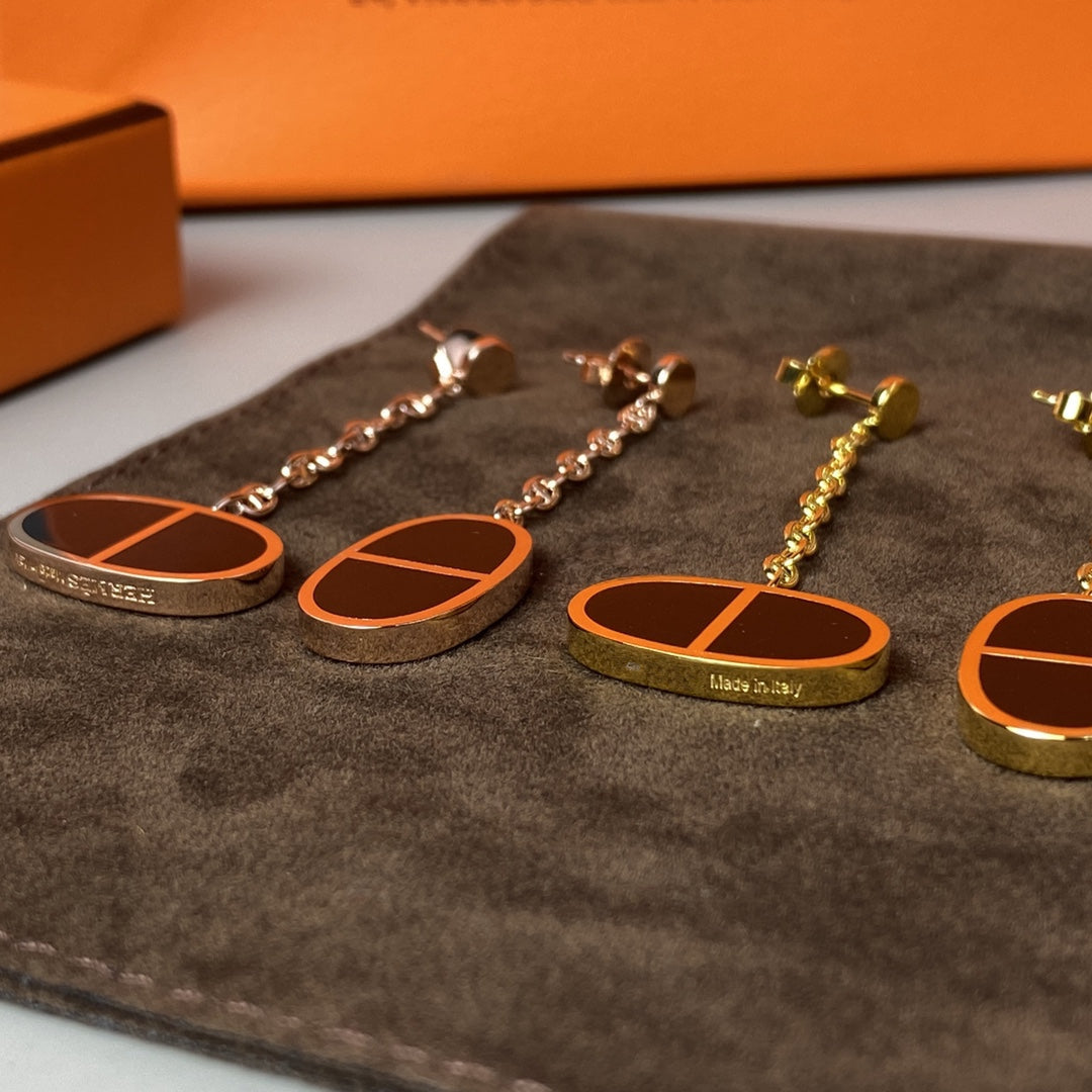 [Elite]CHAINE VERSO BLACK CERAMIC EARRINGS