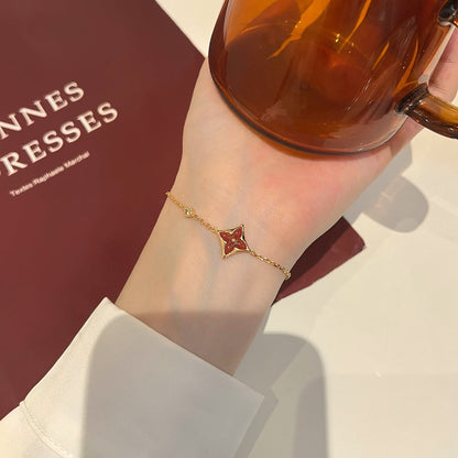 [Elite]COLOR STAR CARNELIAN PINK GOLD DIAMOND BRACELET