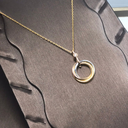 [Elite]TRINITY SILVER GOLD PINK GOLD NECKLACE