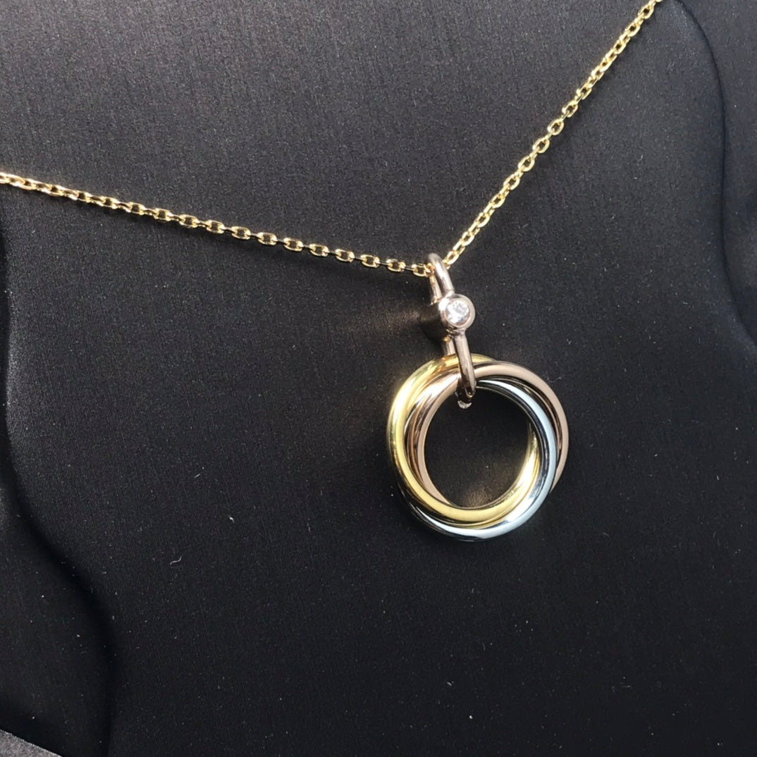 [Elite]TRINITY SILVER GOLD PINK GOLD NECKLACE