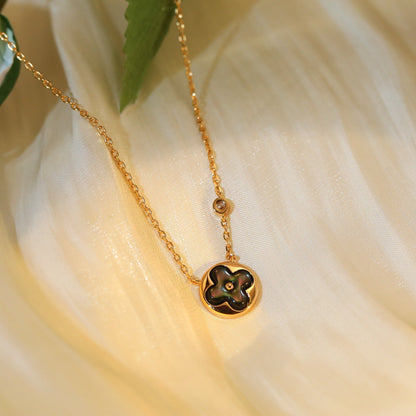 [Elite]SUN PEDANT PINK GOLD 1 DIAMOND NECKLACE