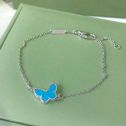 [Elite]BUTTERFLY TURQUOISE BUTTERFLY BRACELET SILVER