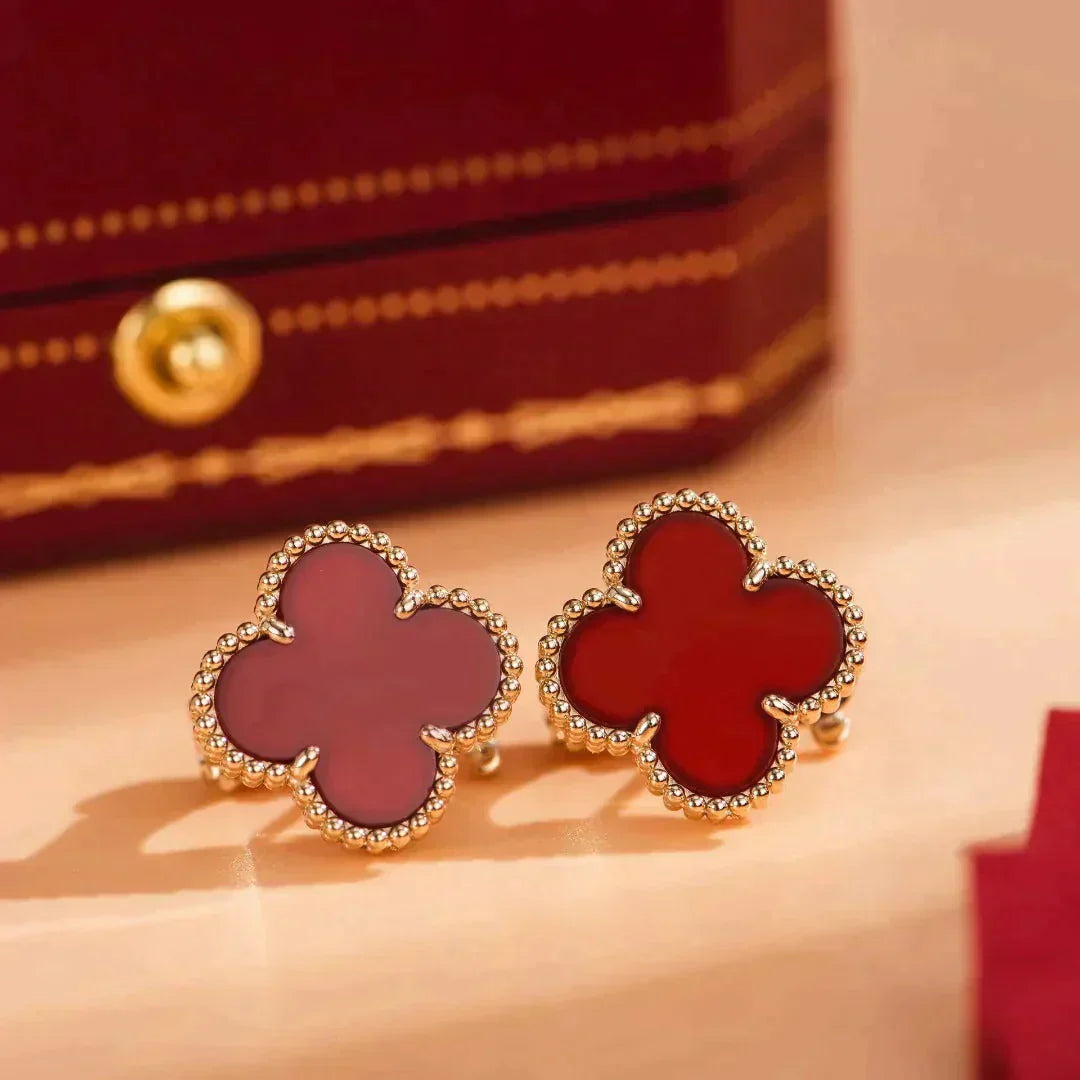 [Elite]CLOVER MEDIUM 1 MOTIFS CARNELIAN  EARRINGS