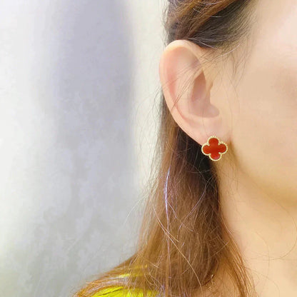 [Elite]CLOVER MEDIUM 1 MOTIFS CARNELIAN  EARRINGS