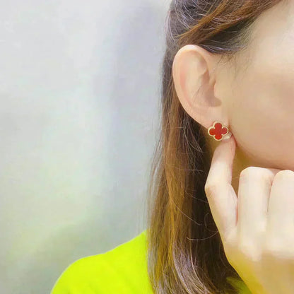 [Elite]CLOVER MEDIUM 1 MOTIFS CARNELIAN  EARRINGS
