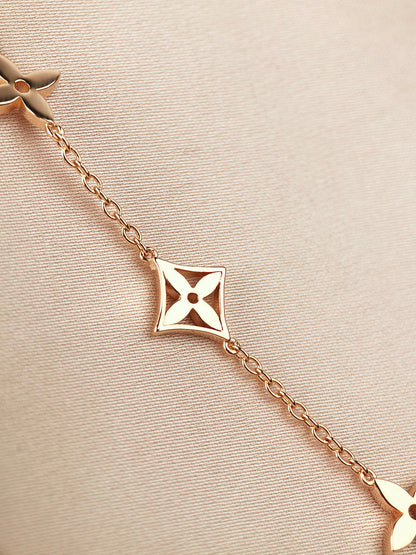 [Elite]STAR AND SUN 7 MOTIFS GOLD BRACELET