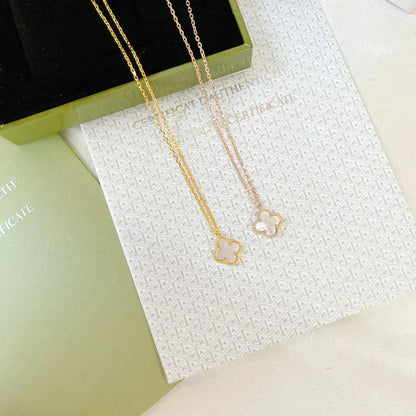 [Elite]CLOVER MINI 9.5MM WHITE MOTHER-OF-PEARL NECKLACE