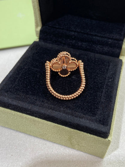 [Elite]CLOVER RIVERSIBLE PINK GOLD RING