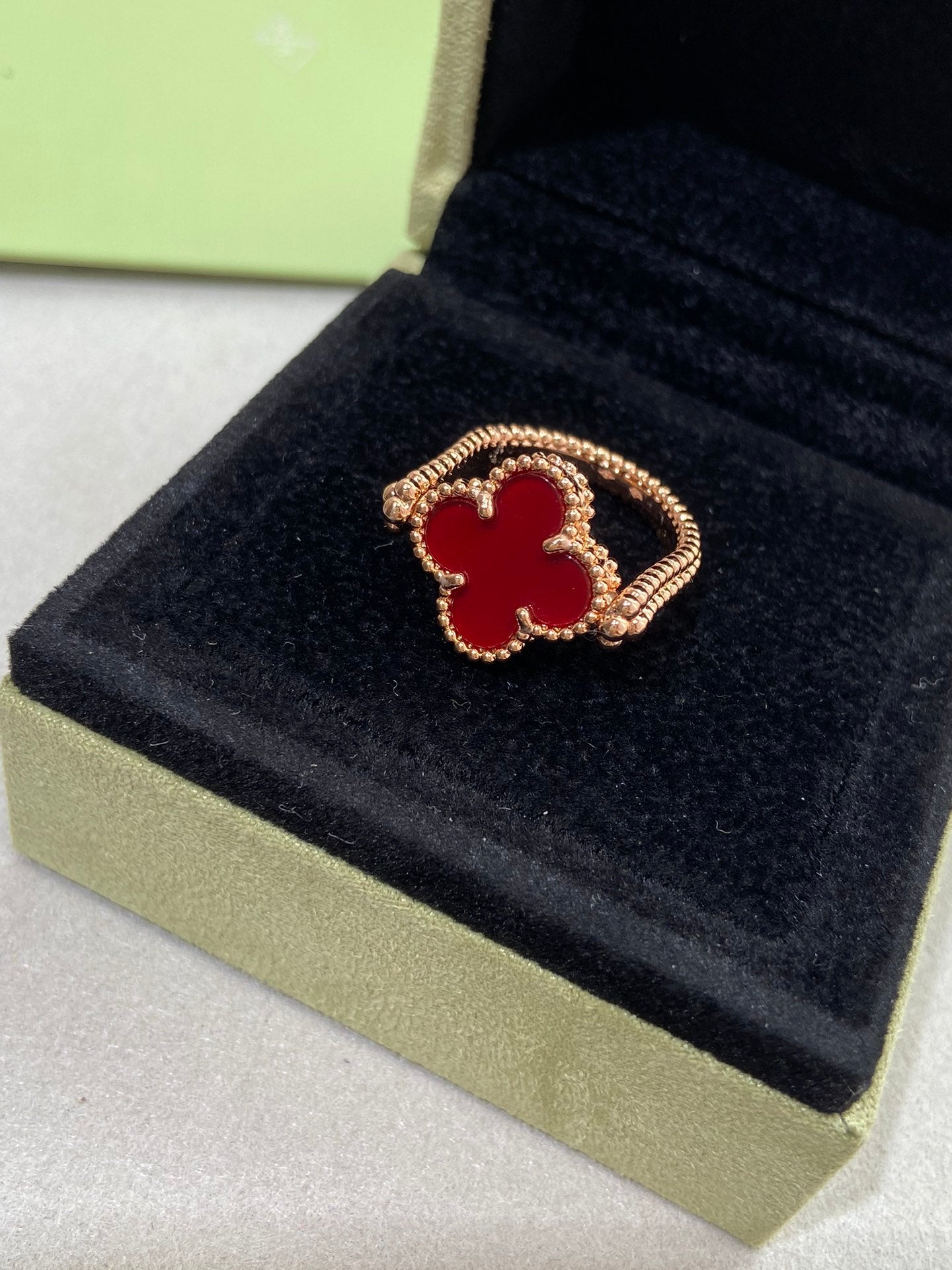 [Elite]CLOVER RIVERSIBLE PINK GOLD RING