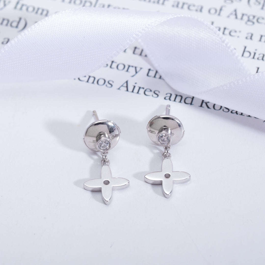 [Elite]VIDYLLE SILVER DIAMOND MINI DROP EARRINGS
