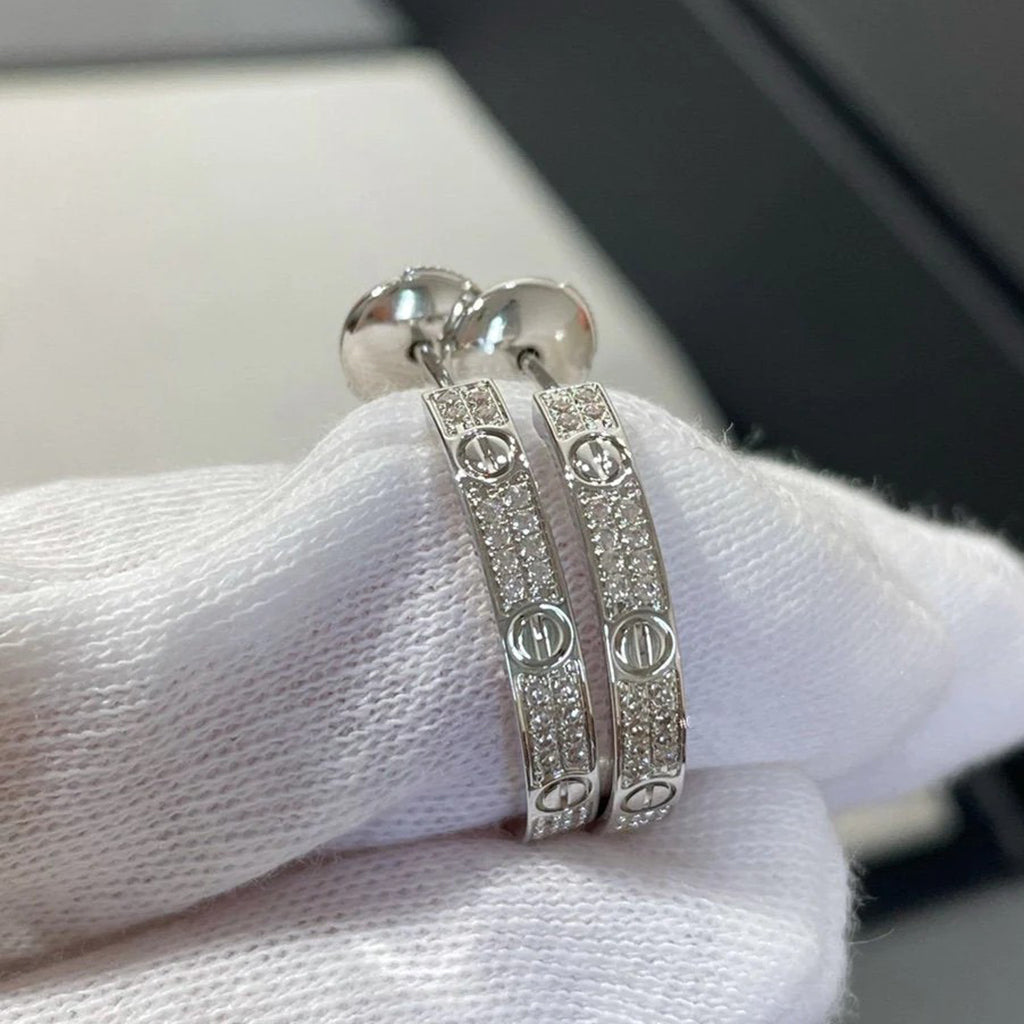 [Elite]LOVE EARRINGS 3.6MM DIAMOND PAVED