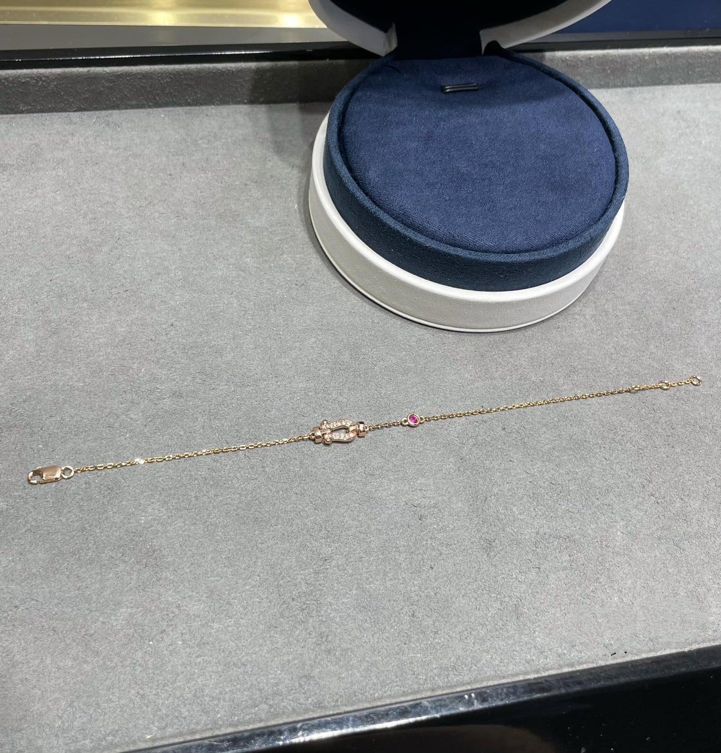 [Elite]FORCE 10 DIAMOND CHAIN LINK PINK GOLD BRACELET