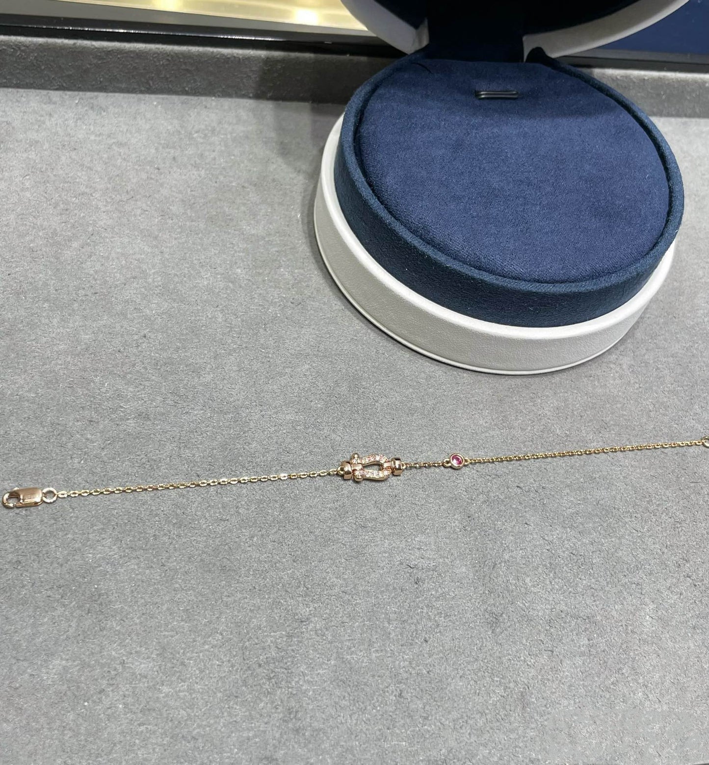 [Elite]FORCE 10 DIAMOND CHAIN LINK PINK GOLD BRACELET