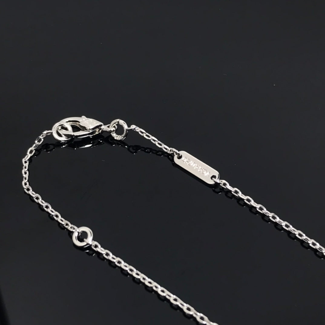 [Elite]CLOVER PIETERSITE SILVER LONG NECKLACE