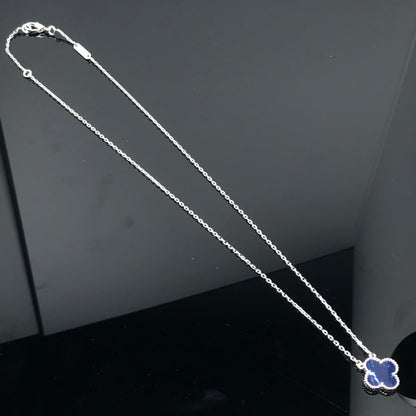 [Elite]CLOVER PIETERSITE SILVER LONG NECKLACE