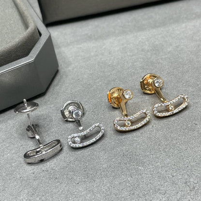 [Elite]MOVE UNO PINK GOLD DIAMOND EARRINGS