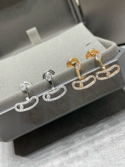 [Elite]MOVE UNO PINK GOLD DIAMOND EARRINGS