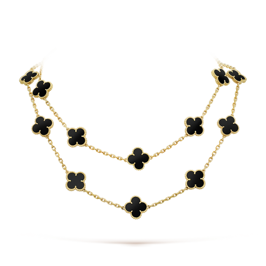 [Elite]CLOVER 20 MOTIFS ONYX NECKLACE