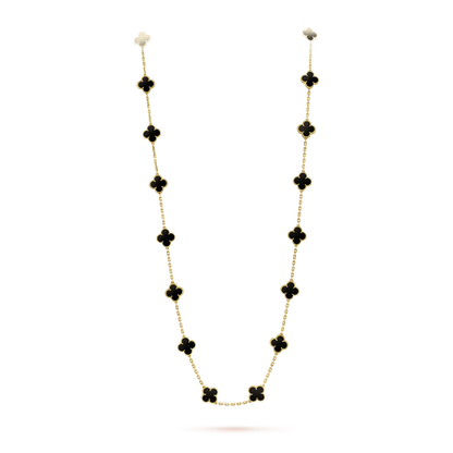 [Elite]CLOVER 20 MOTIFS ONYX NECKLACE