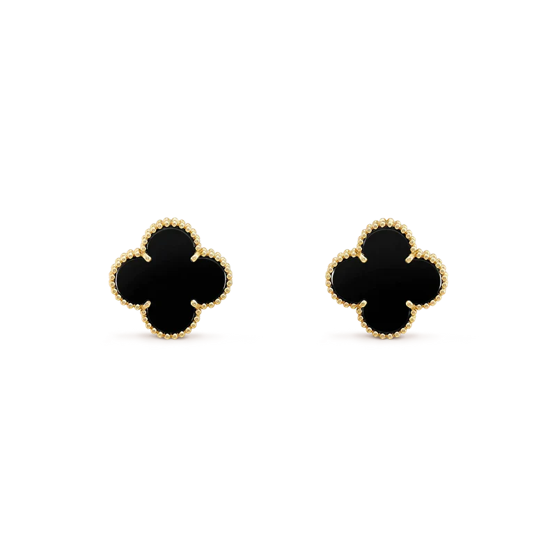 [Elite]CLOVER MEDIUM 1 MOTIFS  ONYX STUD EARRINGS