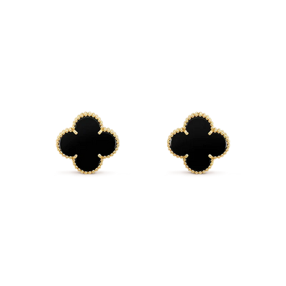 [Elite]CLOVER MEDIUM 1 MOTIFS  ONYX STUD EARRINGS