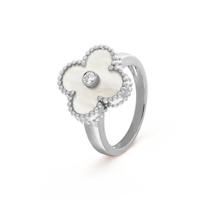 [Elite]CLOVER SILVER MOP DIAMOND RING