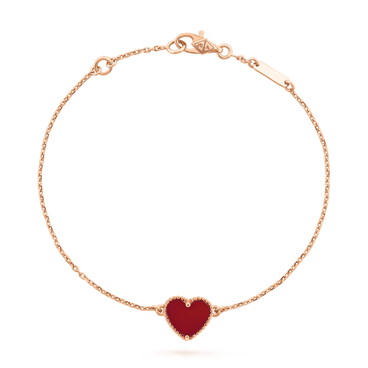 [Elite]HEART CARNELIAN PINK GOLD BRACELET