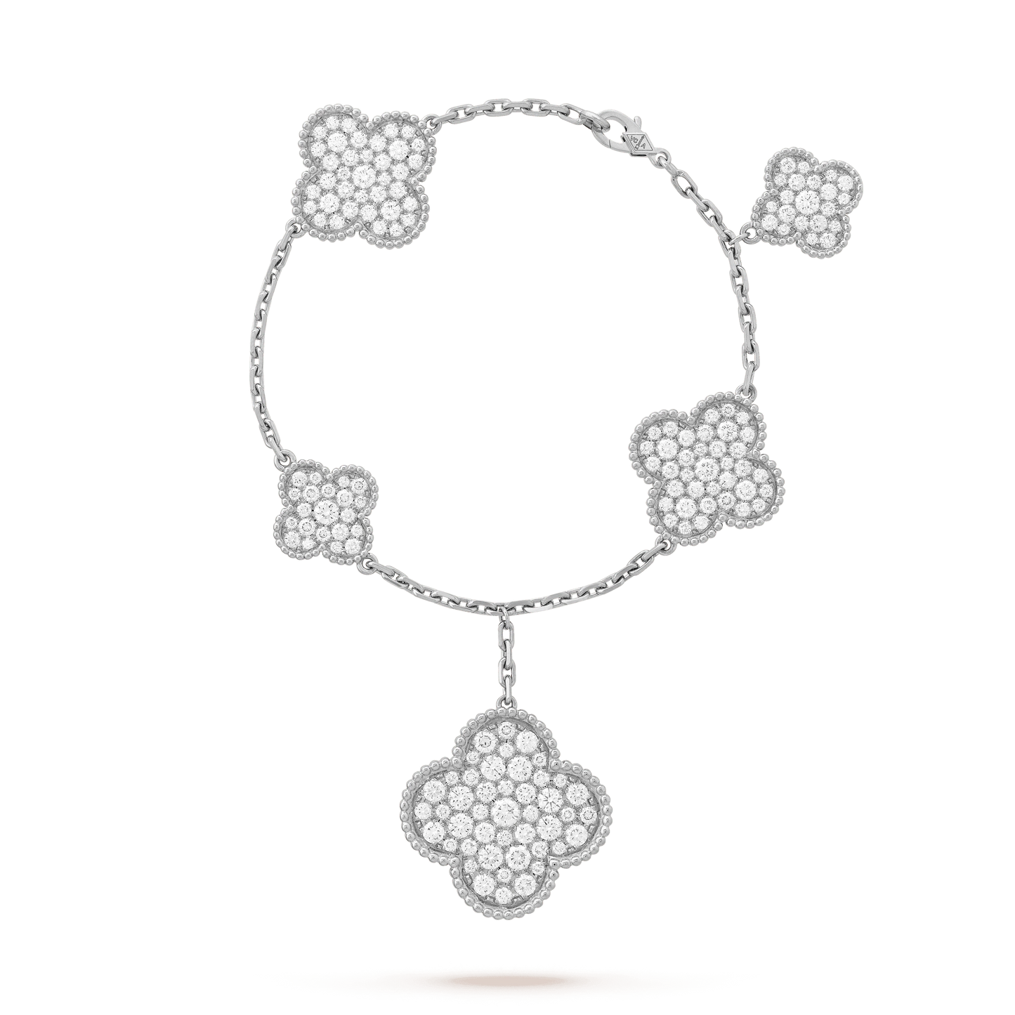[Elite]CLOVER 6 MOTIFS SILVER DIAMOND BRACELET