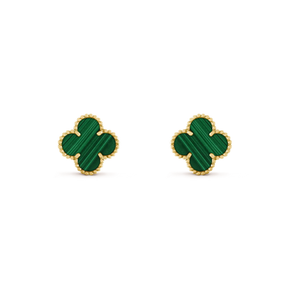 [Elite]CLOVER MEDIUM 1 MOTIFS MALACHITE  EARRINGS