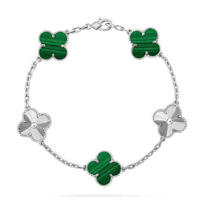 [Elite] CLOVER 5 MOTIF MALACHITE BRACELET COLLECTION