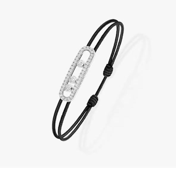 [Elite]Messika Care(s) pink cord pavé bracelet