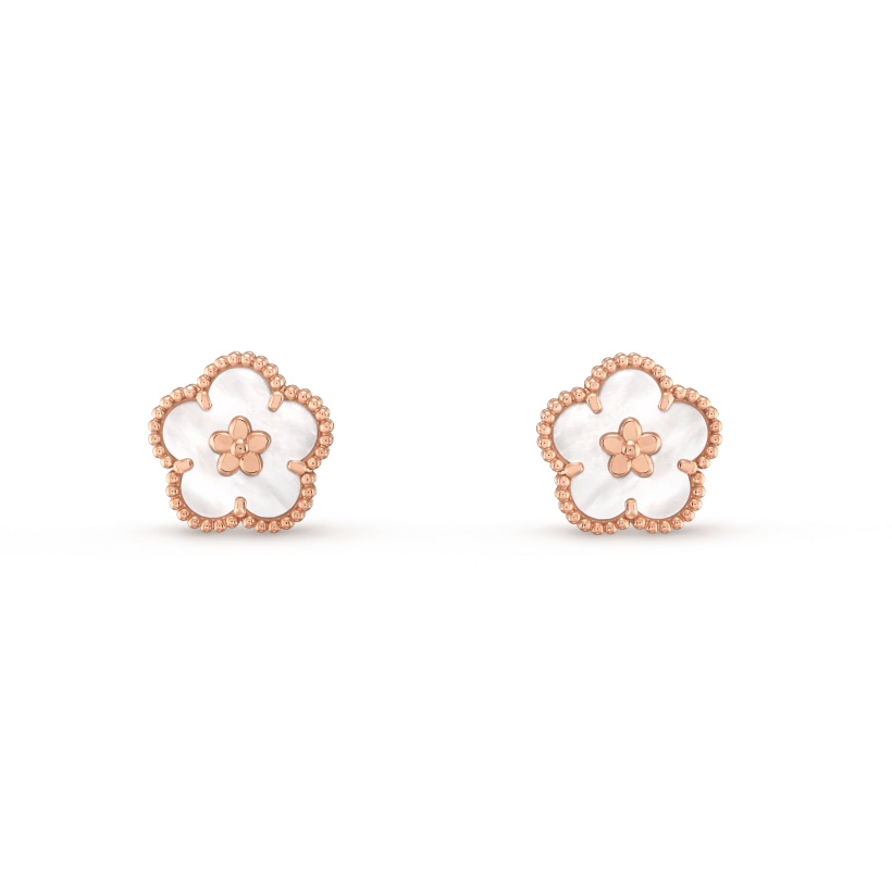 [Elite]LUCKY PINK GOLD WHITE MOP EARRINGS