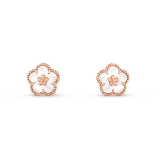 [Elite]LUCKY PINK GOLD WHITE MOP EARRINGS
