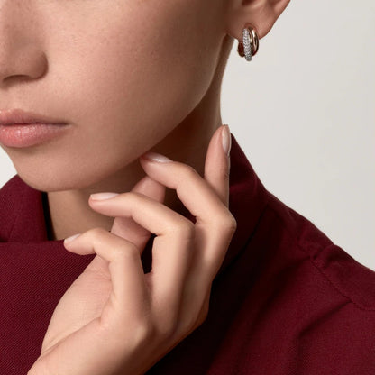 [Elite]TRINITY HALF DIAMOND  CLASSIC EARRINGS
