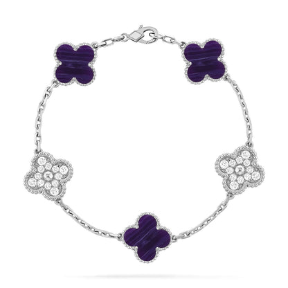 [Elite]CLOVER 5 MOTIF PURPLE STRIPES BRACELET COLLECTION