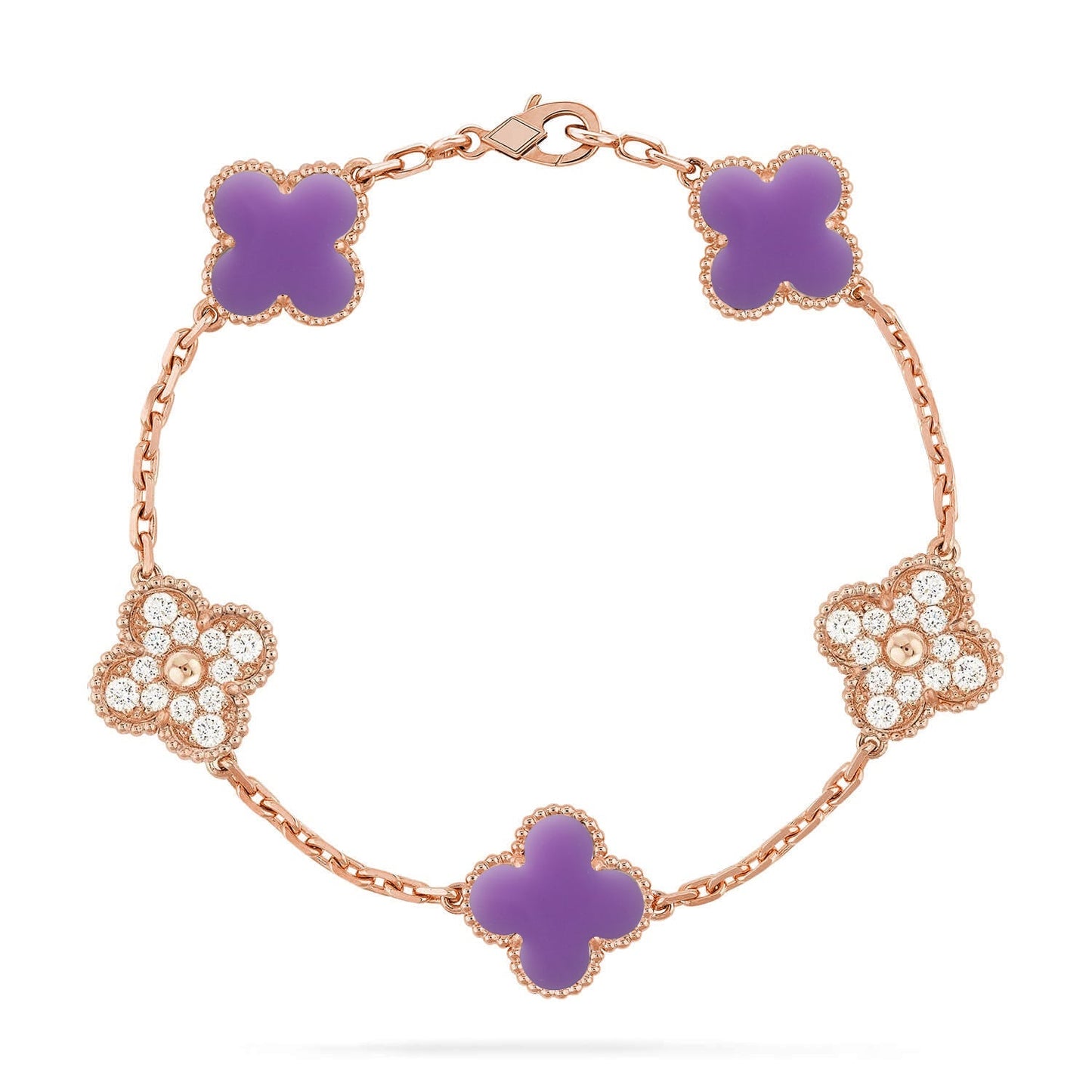 [Elite]CLOVER 5 MOTIF LIGHT PURPLE BRACELET COLLECTION