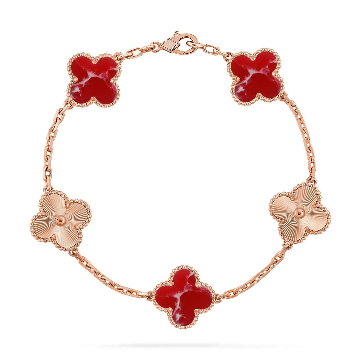 [Elite]CLOVER 5 MOTIF RED PATTERN BRACELET COLLECTION