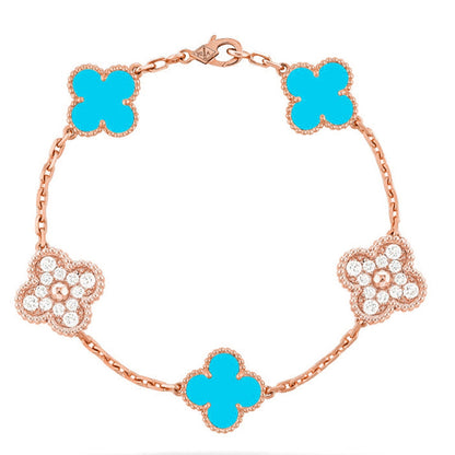 [Elite] CLOVER 5 MOTIF TURQUOISE BRACELET COLLECTION