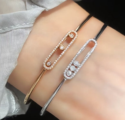 [Elite]Move Pavé Diamond Bangle Bracelet M