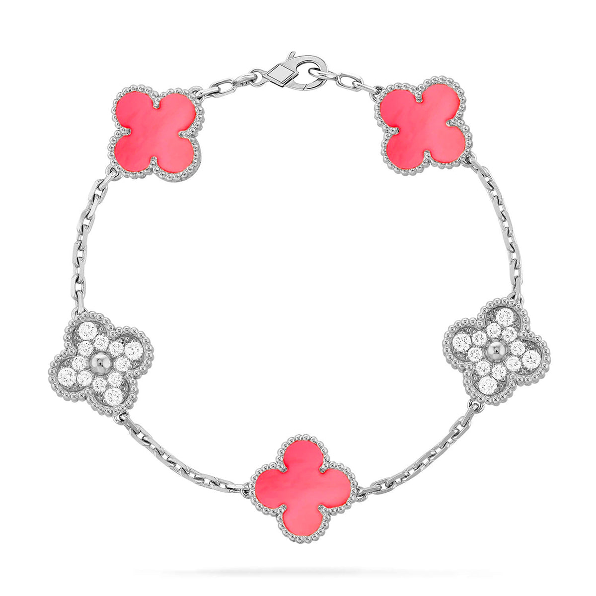 [Elite] CLOVER 5 MOTIFS  PINK MOP BRACELET COLLECTION