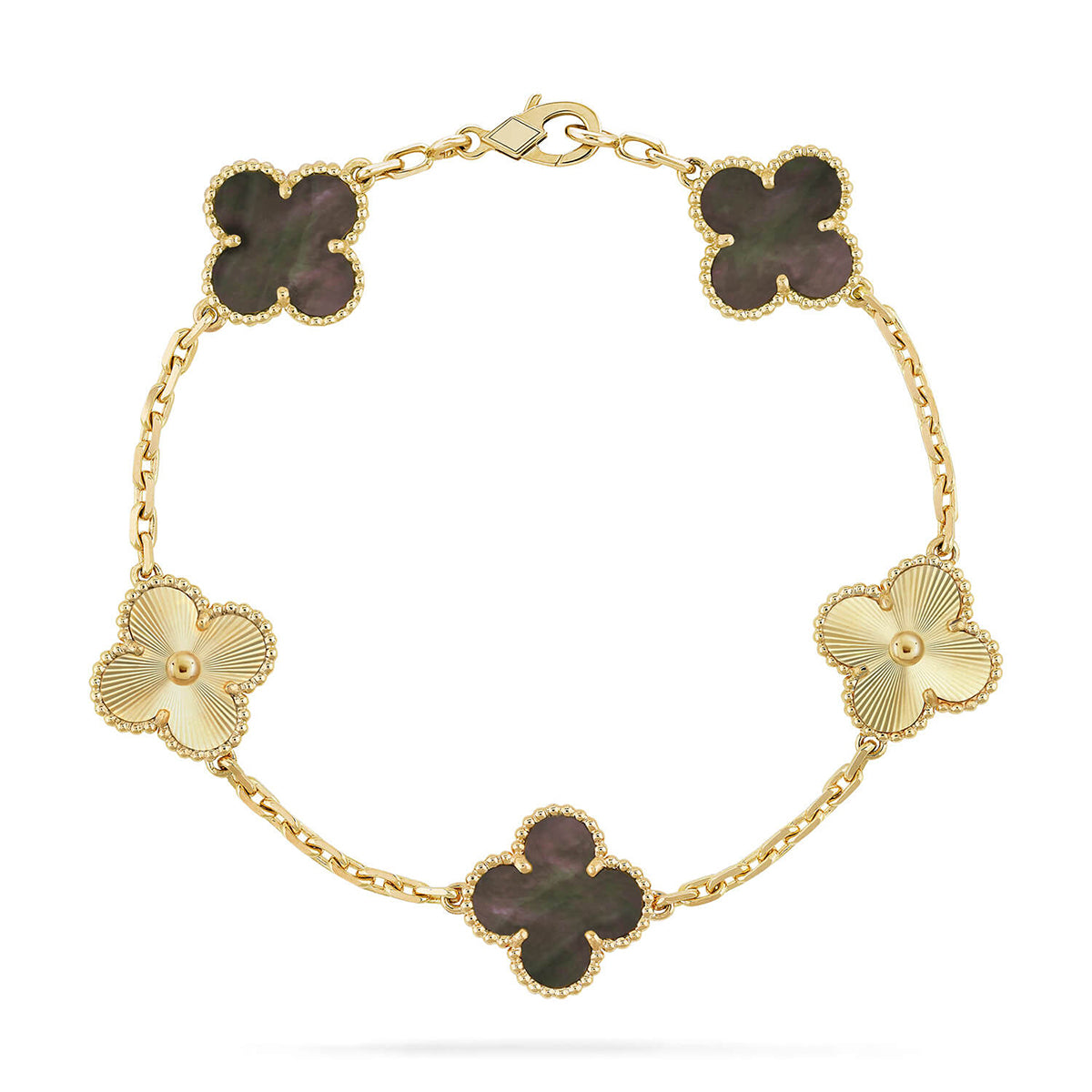 [Elite] CLOVER 5 MOTIF GRAY MOP BRACELET COLLECTION
