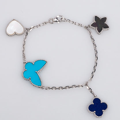 [Elite]LUCKY SPRING SILVER BRACELET 4 MOTIF