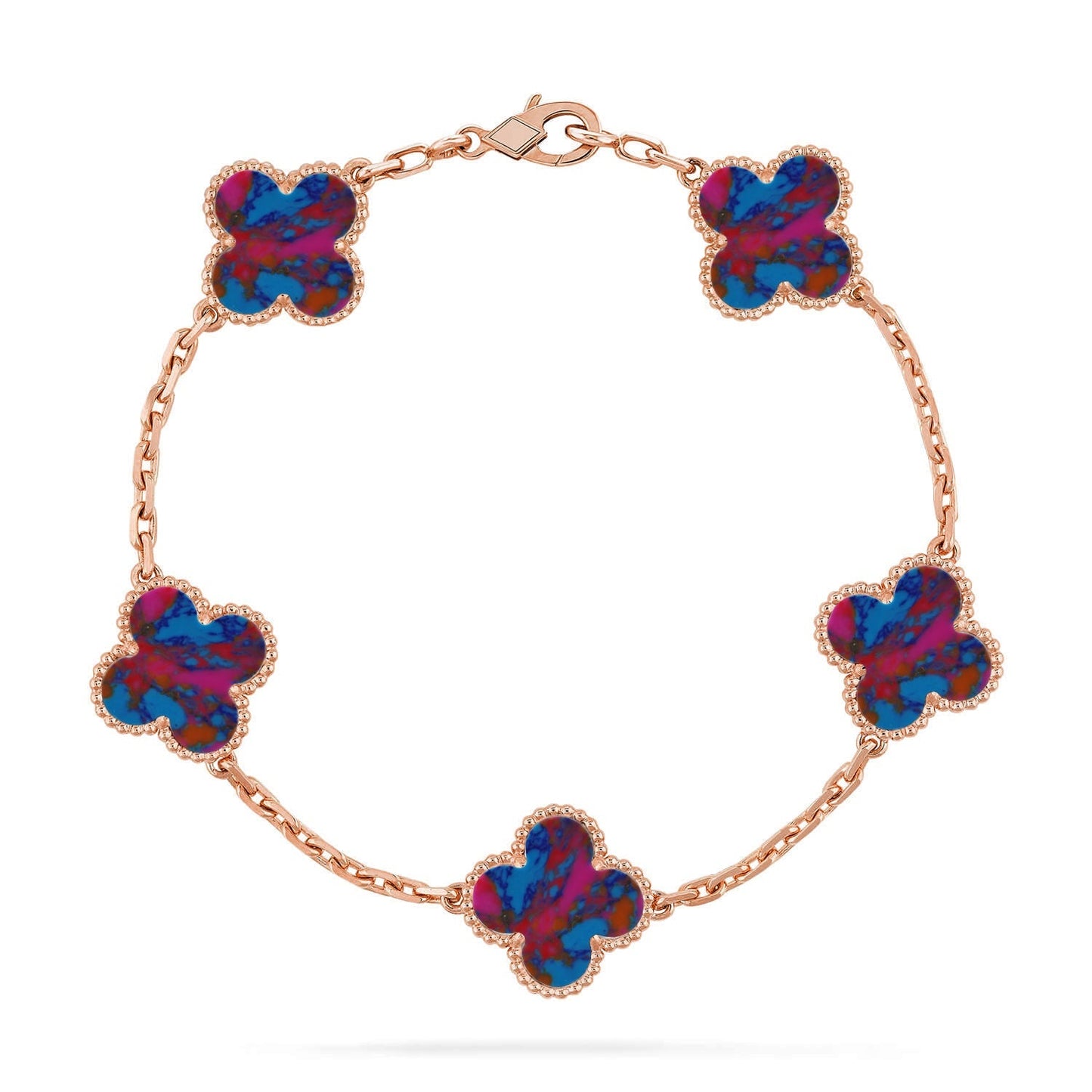[Elite]CLOVER 5 MOTIF COLOR GEMSTONES BRACELET COLLECTION